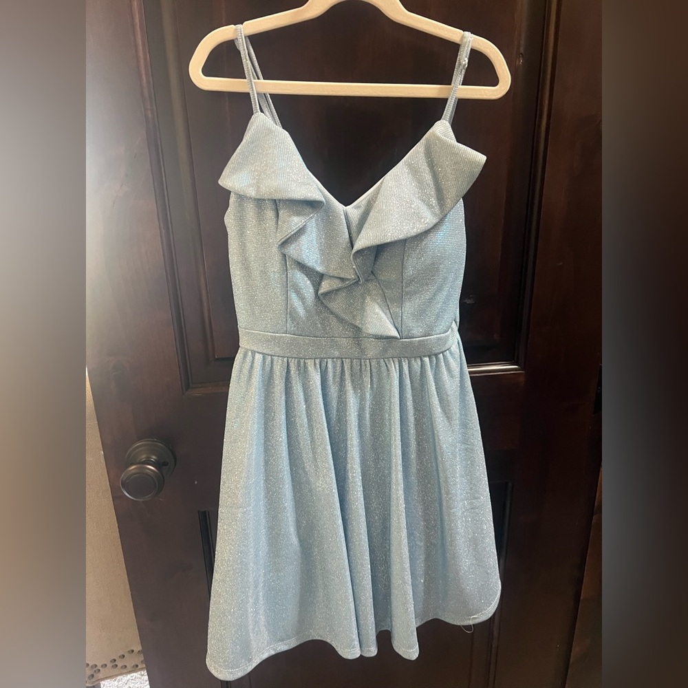 Blue sparkly mini dress